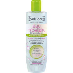 Evoluderm Eau Micellaire Démaquillante pour Peaux Mixtes à Grasses