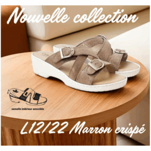 sabot marron crispé femme