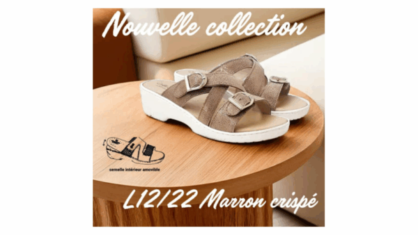 sabot marron crispé femme
