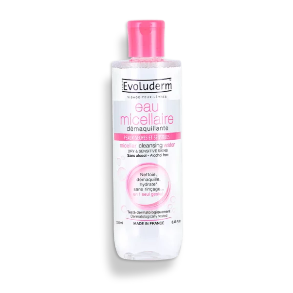 Eau Micellaire Démaquillante Evoluderm pour Peaux Sèches & Sensibles 250 ml