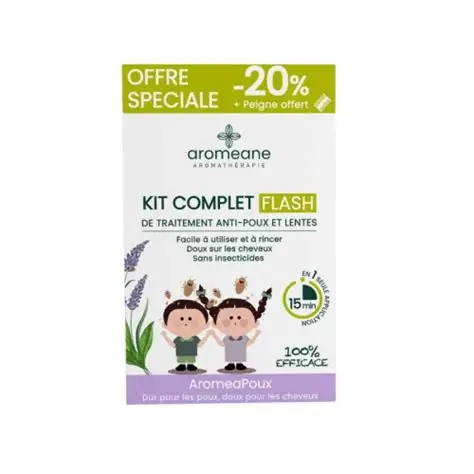 AROMEANE Kit Complet Flash Anti‑Poux (Lotion 100 mL + spray + peigne offert)