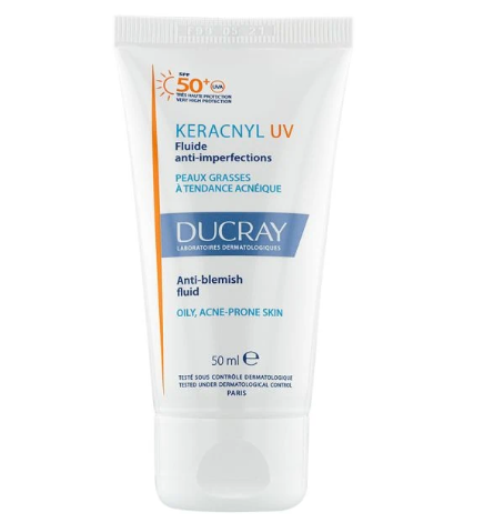 Ducray Keracnyl UV Fluide Anti-imperfections Peaux Grasses A Tendance Acneique 50ml