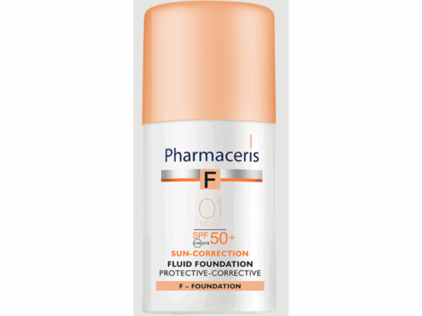 Pharmaceris F Fluid Foundation SPF 50+ – Teinte 01 Ivory (30 ml)