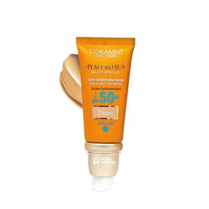 l’oramel hyaluro Sun teinte Dune spf50+ 40mlavec Gel nettoyant visage gratuit