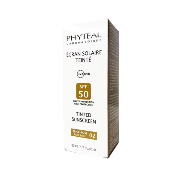 PHYTEAL écran solaire teinté SPF 50 Teinte 02 Beige Rosé Clair – 50 ml