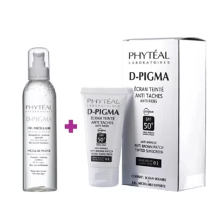PHYTÉAL D‑PIGMA écran teinté SPF 50+ Teinte 01 « Beige Éclat » (50 ml + eau micellaire 150 ml offerte)