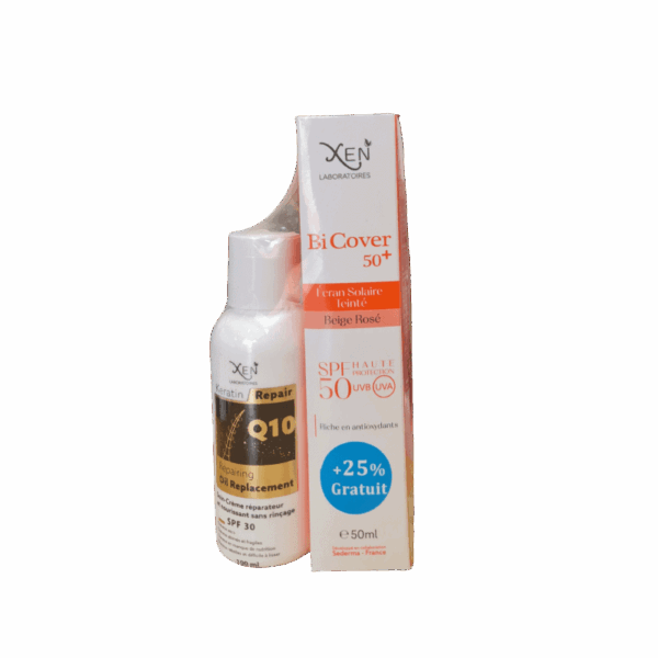 XEN Bi Cover écran beige Clair50++ Q10 Oil replacement spf 30 100ml offert – Image 2