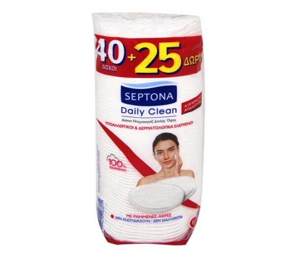 Septona Daily Clean – Cotton Pads Ovale 40 + 25 %