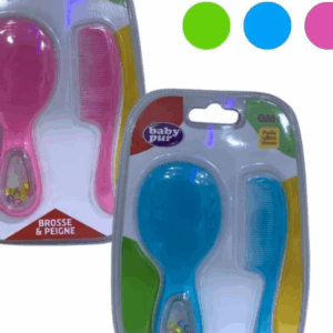 baby pur brosse et peigne hochet 0m+